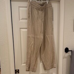 Quince Women's Drawstring Linen Wide Leg Pants